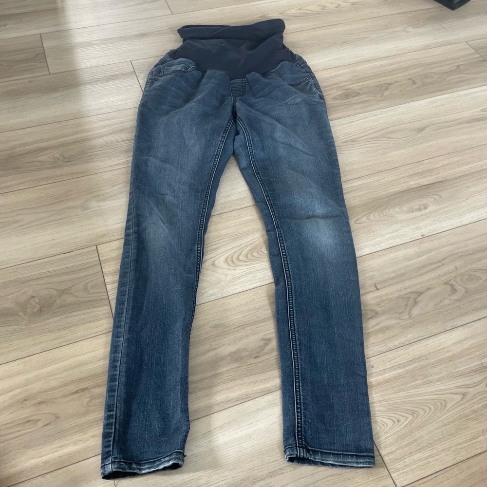 Motherhood Maternity Womens Blue Denim Over The Belly‎ Skinny Jeans Size Small